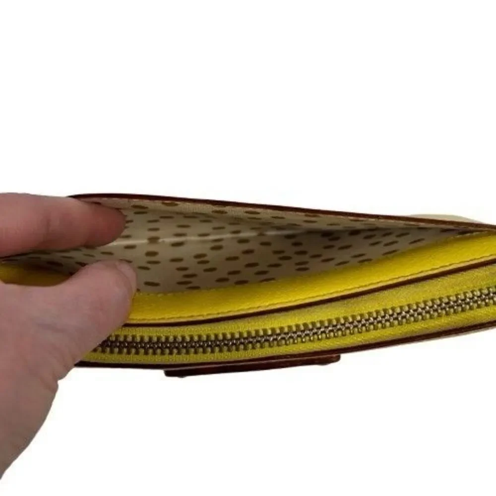 Kate Spade Wellesley Continental Wallet Limoncello Yellow Leather Zip Around